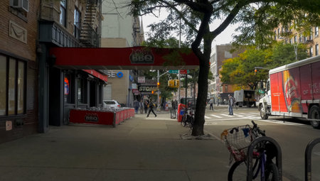 New York, USA - June 20, 2015: Walking through the streets of New York, Manhattan. The life of New...