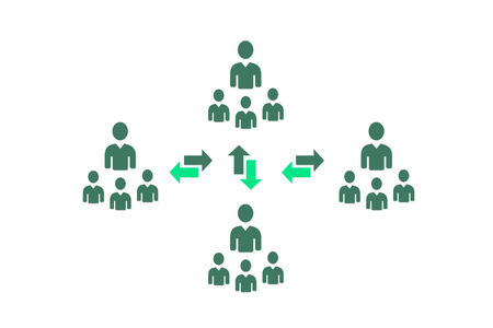 An example of people's interaction in the scheme. Digital economyの写真素材