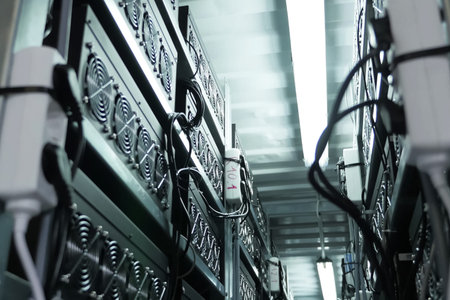 A mining farm, video cards and asiki mining farm.