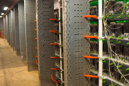 A mining farm, video cards and asiki mining farm.