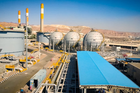 Refinery and storage facilities of oil and petroleum products. Oil products reservoirs.の写真素材