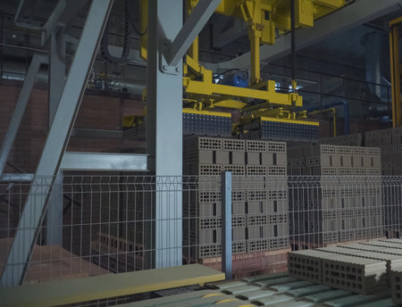 Brick production, hollow ceramic bricks factory. Brick production, bricks factory.