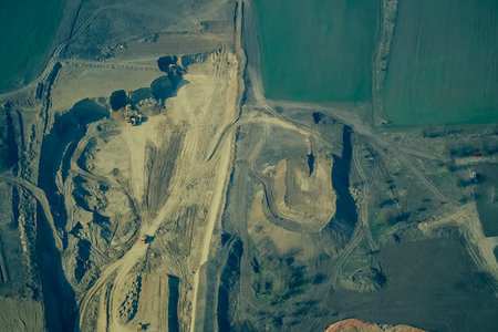 Clay quarry for the extraction of clay for the production of bricks.の写真素材