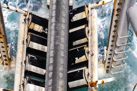Pipes for laying a gas pipeline on the seabed. Construction of the offshore gas pipeline.