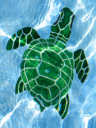 Tile Swimming Pool Turtle