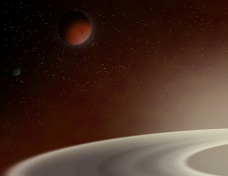 Planetary view in outer space