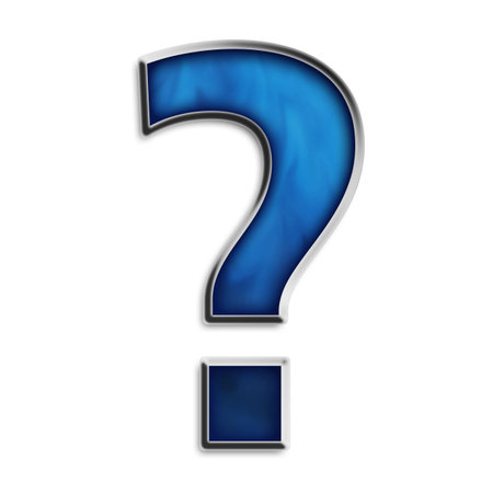 Question mark in smokey blue series