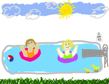 Summer swimming pool partyの写真素材