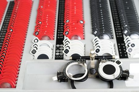 The universal-messbrille set is an important tool of the optometrists and oculists.の写真素材