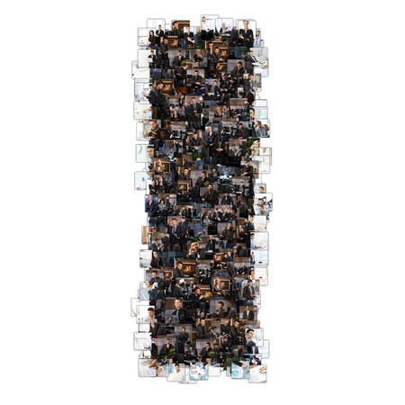 Letter I photomosaic made of business photos of people. All the other letters of the ABC can be found in my protfolio - use the keyword photomosaic!の写真素材
