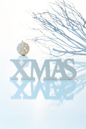 Christmas still-life in white.の写真素材