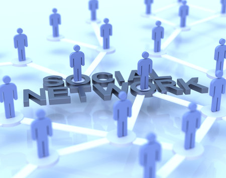 Digital model of social network.の写真素材