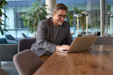 Businessman working with laptopの写真素材