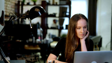 Woman learning on online trainingの写真素材