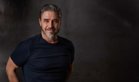 Portrait of happy older man in 50sの写真素材