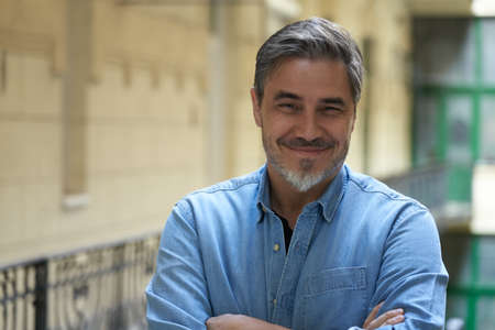 Portrait of happy smiling mid adult manの写真素材