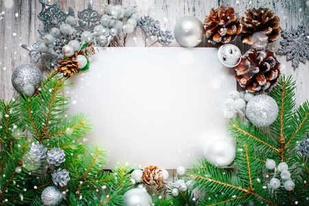 Merry Christmas and Happy New Year. A New Years background with New Year decorations.New Years card.の写真素材