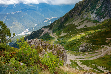 Beautiful countryside in the mountains sunny day. Beautiful spring landscape in the mountains....