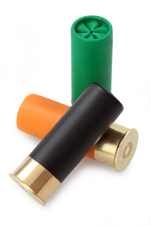 shotgun cartridges isolated on white background