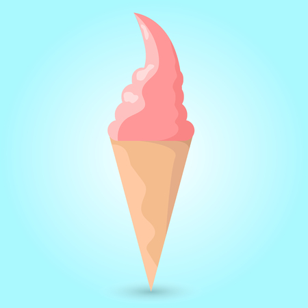 Vector ice cream on blue backgroundのイラスト素材