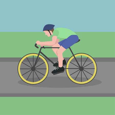 Man riding a bicycle flat design sportのイラスト素材