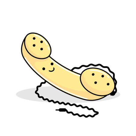 Cute doodle telephone vector character good for illustration, icon, and any graphic resourceのイラスト素材