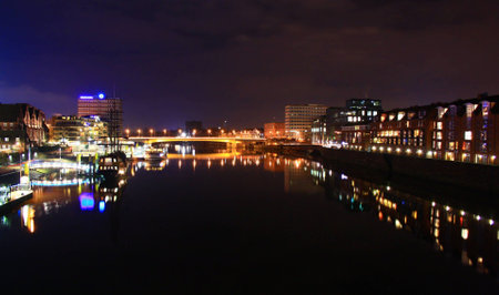 Bremen bei Nachtの写真素材