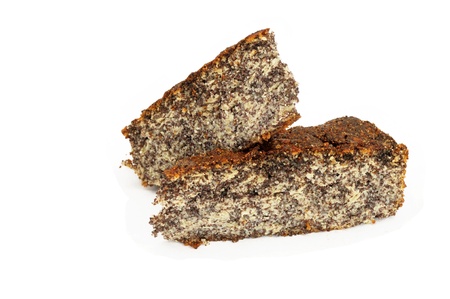 Two slices of poppy-seed cake の写真素材