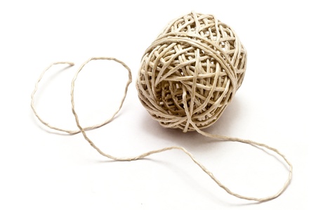 a single thread over a wite background