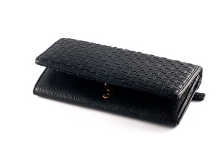 black briefcase over a white backgroundの写真素材