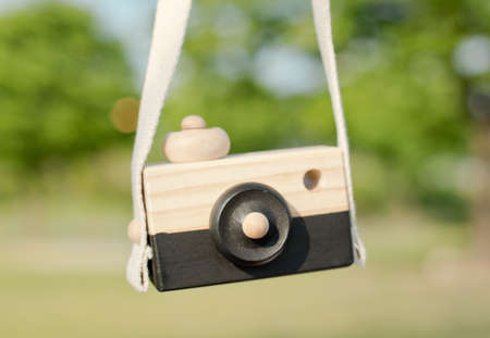 wooden camera toyの写真素材