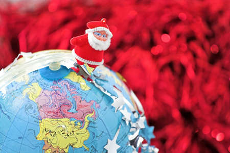 Christmas decoration whit Santa for background の写真素材