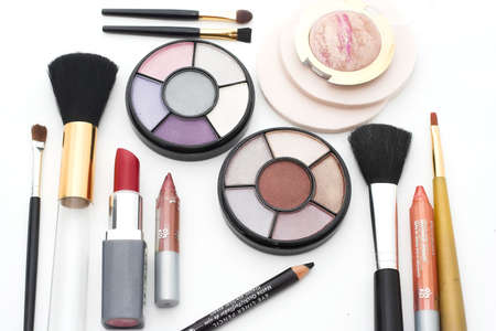 Makeup brush and cosmetics tools の写真素材
