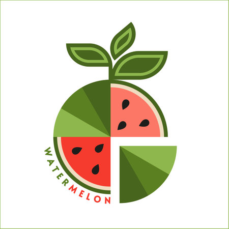 Triangle Watermelon Logo For Business. Modern Triangle Watermelon Logo. Watermelon Icon. Vector Illustrationのイラスト素材