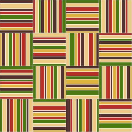 Geometric colorful pattern with striped squares. Retro style of 70s.のイラスト素材