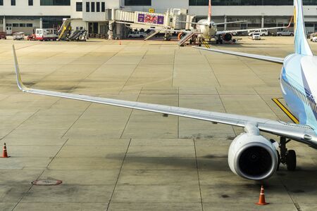 Bangkok, Thailand - 29 October 2015 : The Airplanes at the Terminal of Don Mueang Internation Airport DMKのeditorial素材
