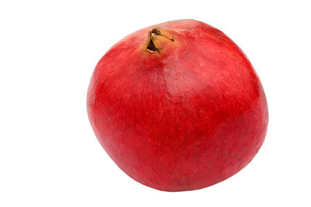 Single ripe pomegranate isolated on white backgroundの写真素材