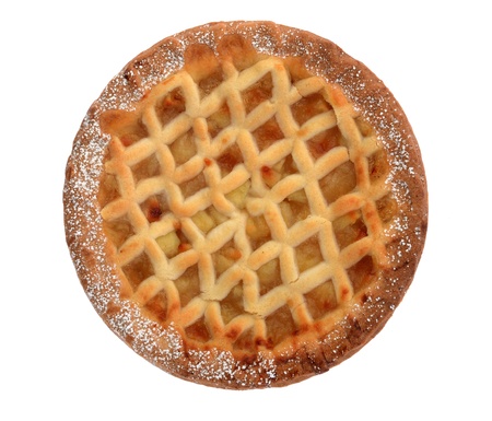 Bramley apple lattice  homemade pie isolated on white の写真素材