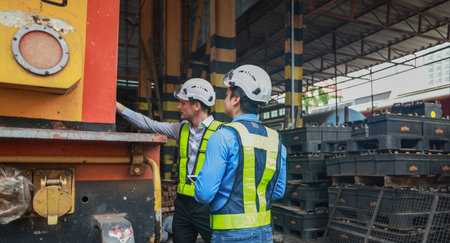 Software engineers collaborate, discuss ways to enhance a smart energy analytics app for locomotive...
