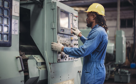 Technician conduct troubleshooting, modify settings, activate processes, and operate machines in a factory facility. Maintenance and regulates the performance of the machine using real-time data.の写真素材