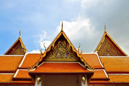 Tile Brown Roof , Temple in Thailandの写真素材