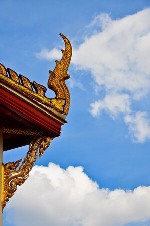 Gable Brown Roof , Temple in Thailandの写真素材