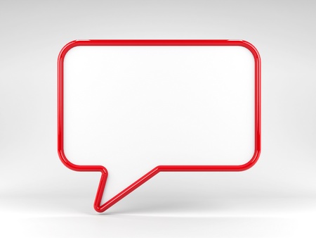 Red blank speech bubble, three-dimensional renderingの写真素材