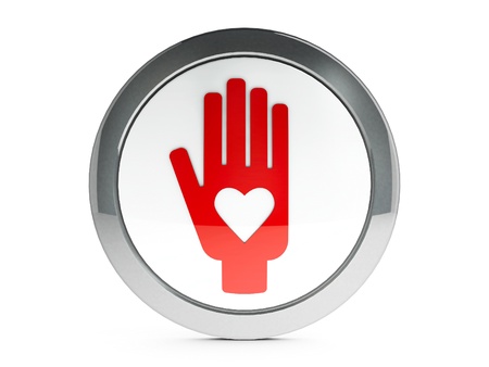 Volunteering hand isolated on white background, three-dimensional rendering