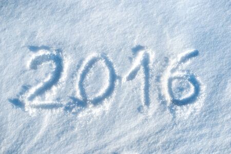 2016 written in snow, new year concept