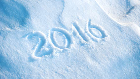 2016 written in snow, new year concept