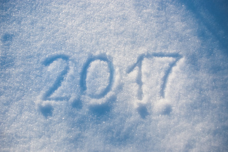 2017 written in snow, new year concept