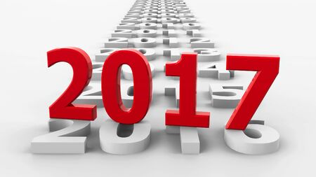 2017 past represents the new year 2017, three-dimensional rendering, 3D illustration