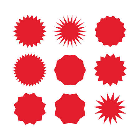 Red blank promo seal set element  vectorのイラスト素材