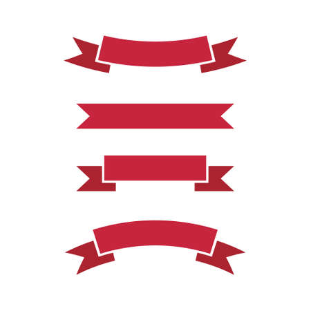 banners red set vectorのイラスト素材